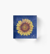 Swirly Sunflower Acrylic Block