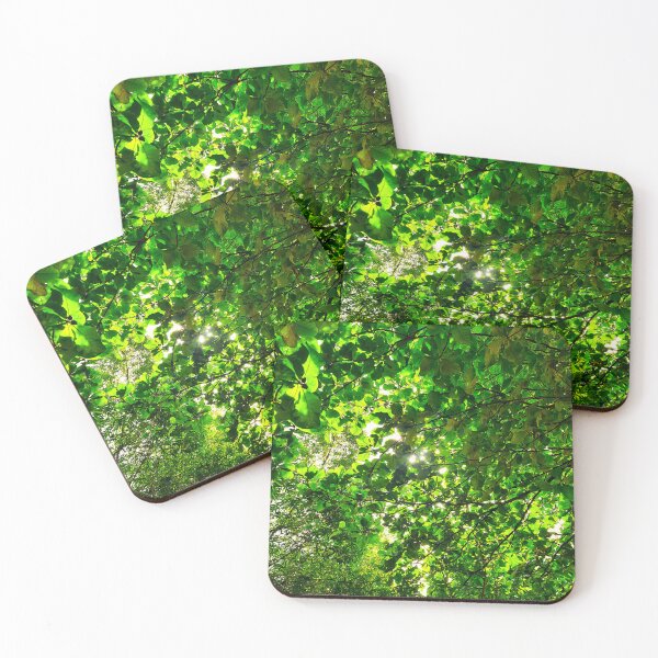 Item preview, small green leaves and trees forest photography, tree branches full of leaves, sunshine designed and sold by riidesignss.