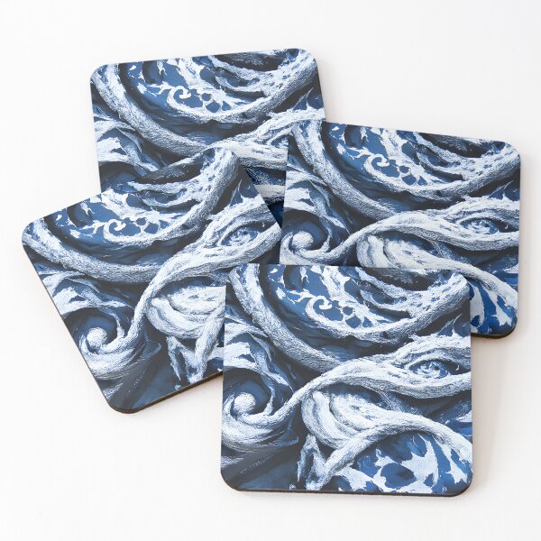Item preview, Abstract blue waves designed and sold by fizzribbit.