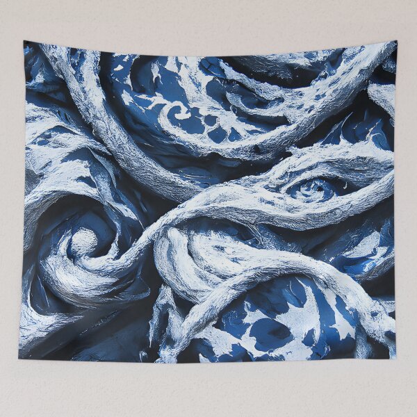 Item preview, Abstract blue waves designed and sold by fizzribbit.