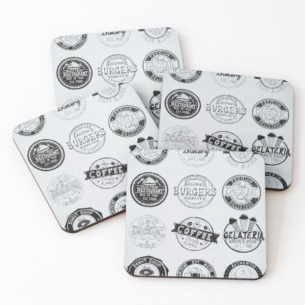 Item preview, Vintage Retro Sign Menu Logo Sticker Black and White stamp pattern designed and sold by YKSBYOFS YKSBYOFS.