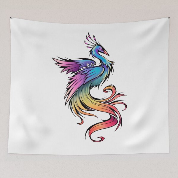 Item preview, elegant phoenix bird tattoo designed and sold by si3iy.