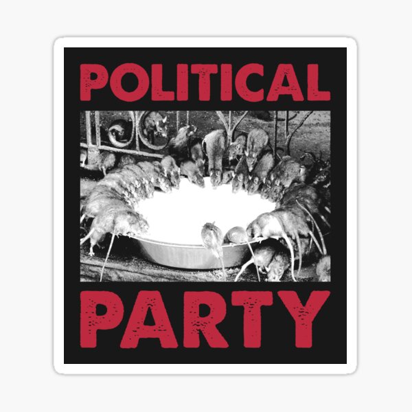 Political Party Sticker For Sale By Arvillaino Redbubble 