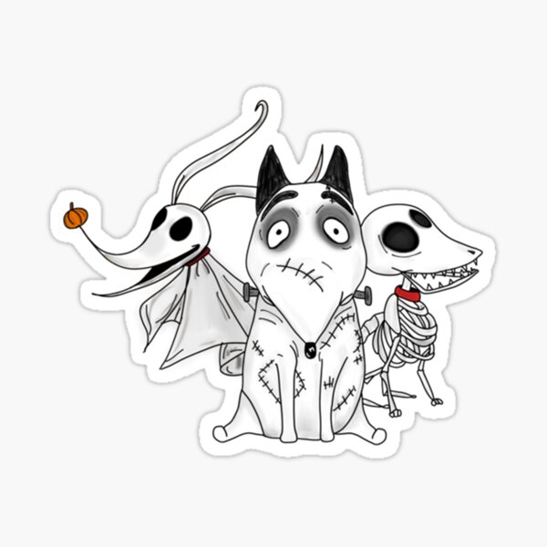 Artikel-Vorschau von ZERO, SCRAPS und SPARKY Hund Tim Burton Filme, designt und verkauft von grossandcolor.