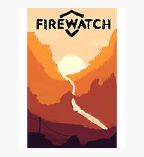 Firewatch horizion with logo Photographic Print