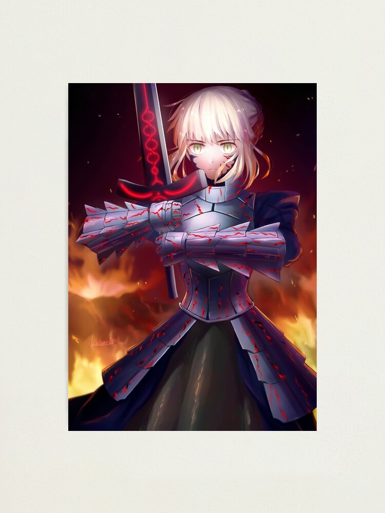 "Saber Fate Stay Night Drawing For Fan" Photographic Print for Sale by
