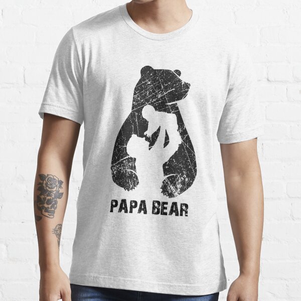 ShirtsBySarah Men's Papa Bear Shirt Grandpa T Shirt Bear Cubs Family Tshirt Clan Father's Day Gift Watercolor Illustration Graphic Tee Man Unisex Red / Medium