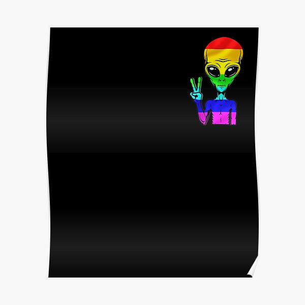 Pocket Gaylien Gay Alien Pride Lbgt Rainbow Ufo Flag Poster For Sale By Thuychuoi Redbubble 