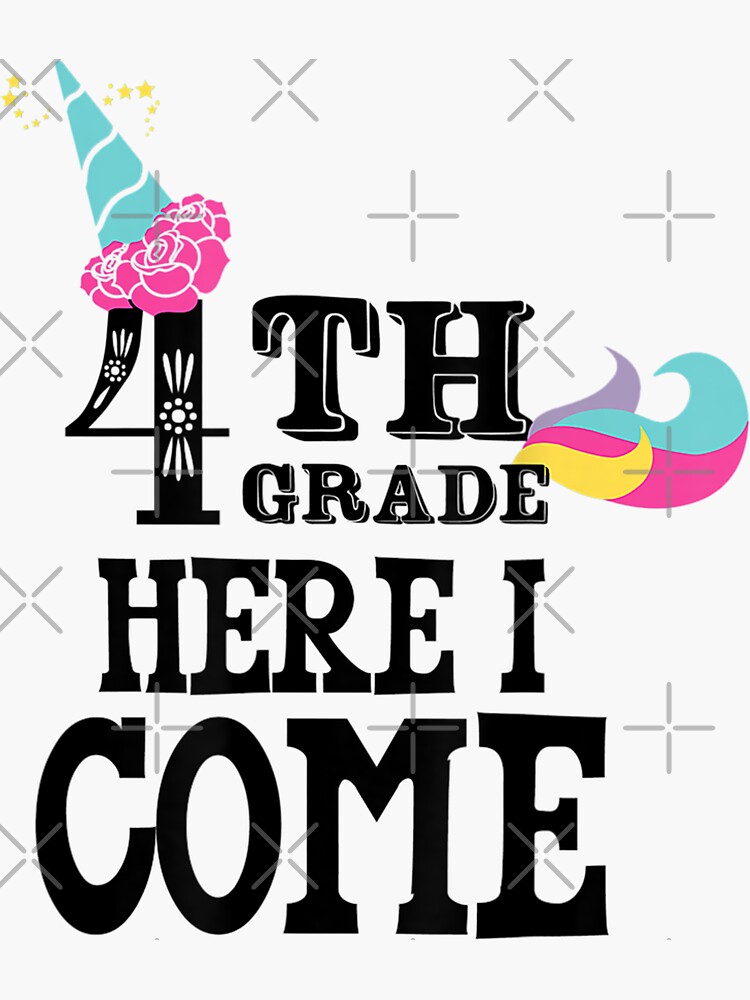 Pegatina «Primer día de clase Cuarto grado 4to grado Aquí vengo ...