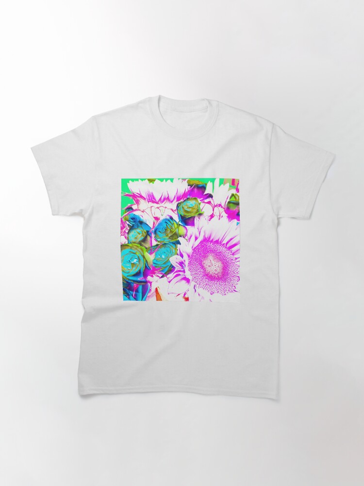Thumbnail 3 of 7, Classic T-Shirt, Flower Lovers Gift - Neon Bouquet Design designed and sold by OneDayArt.