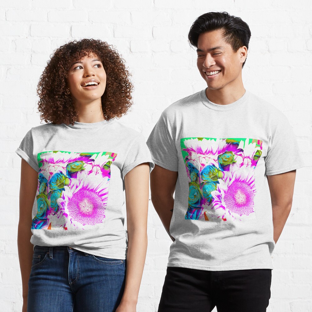 Flower Lovers Gift - Neon Bouquet Design Classic T-Shirt