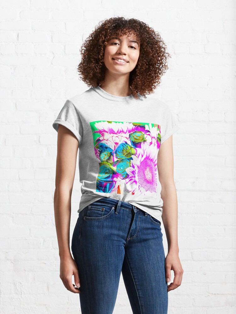 Alternate view of Flower Lovers Gift - Neon Bouquet Design Classic T-Shirt