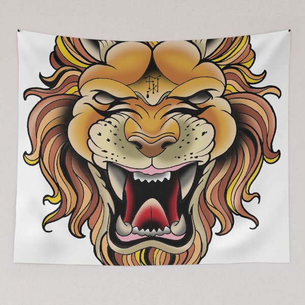Item preview, Fkj tattoo flash lion designed and sold by franckfkj.