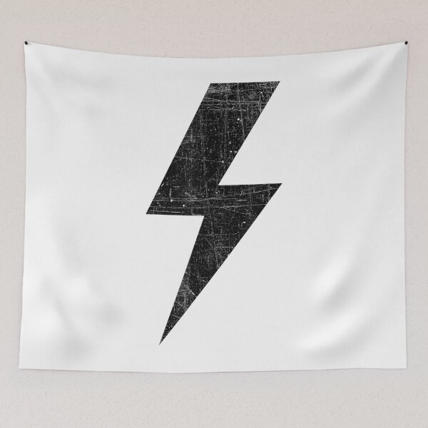 Item preview, Retro Distressed Bolt Lightning Black designed and sold by justrepit.
