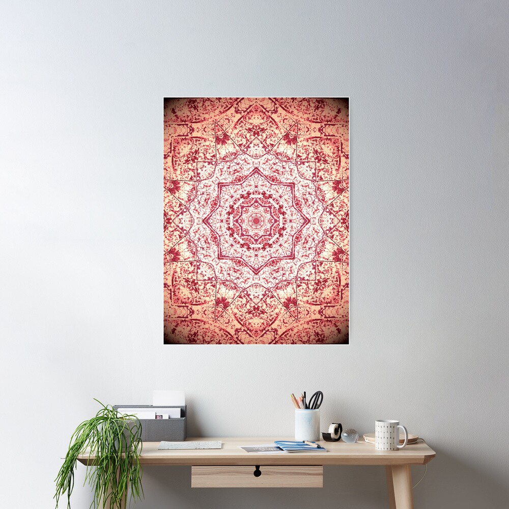 Gift for Yogi - Zen Pink Mandala Design - Yoga Present Poster