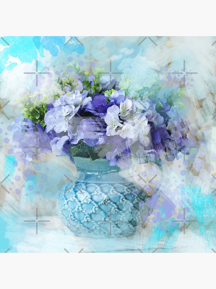 Boho chic french country pastel turquoise blue purple flower Greeting Card  for Sale by lfang77