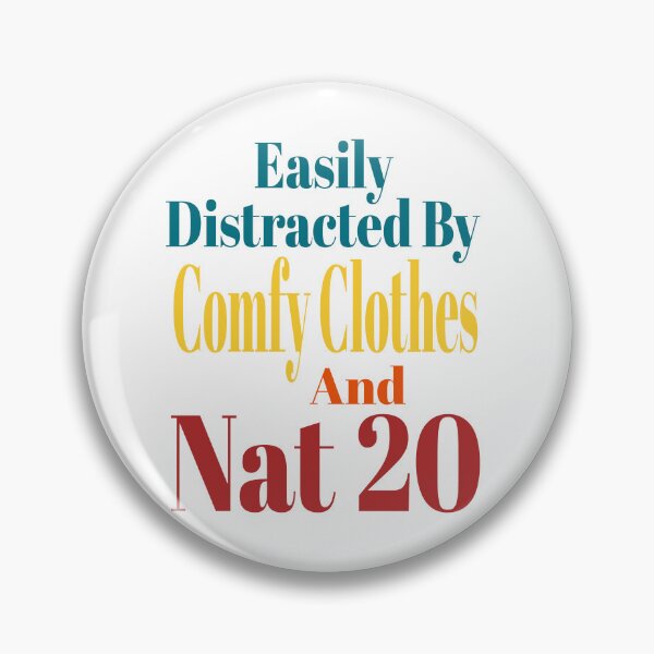 Aperçu de l'œuvre Facilement distrait par des vêtements confortables et Nat 20 Dice Game RPG Jeu de rôle Funny Humour créée et vendue par Amazingtaste.