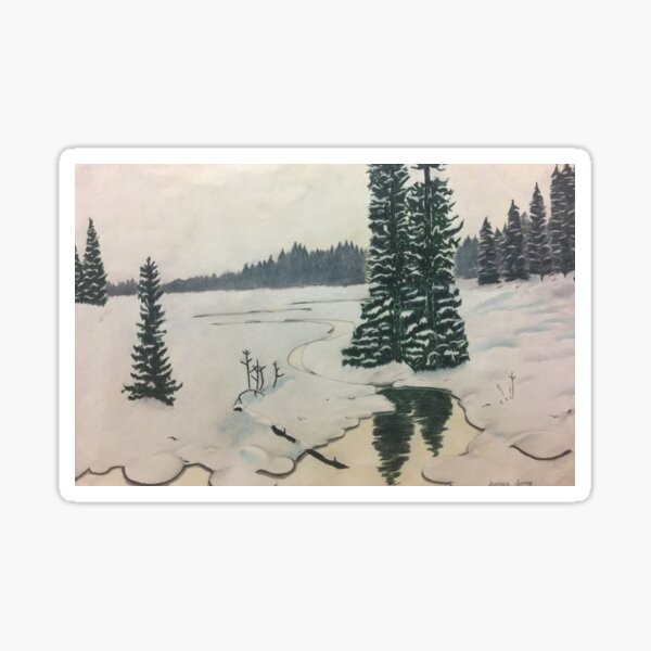Winter Wilderness Drawing Sticker