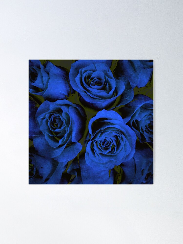 Alternate view of Mothers Day Gift - In Blue - Gothic Blue and Black Roses Gift Poster