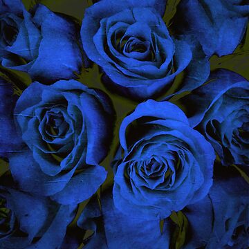 Artwork thumbnail, Mothers Day Gift - In Blue - Gothic Blue and Black Roses Gift by OneDayArt