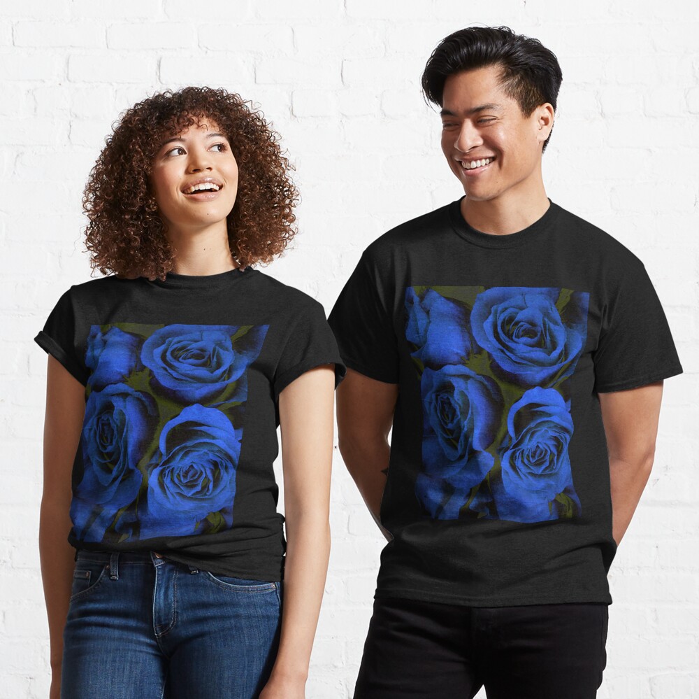 Mothers Day Gift - In Blue - Gothic Blue and Black Roses Gift Classic T-Shirt