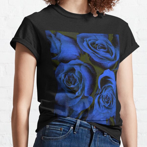 Mothers Day Gift - In Blue - Gothic Blue and Black Roses Gift Classic T-Shirt