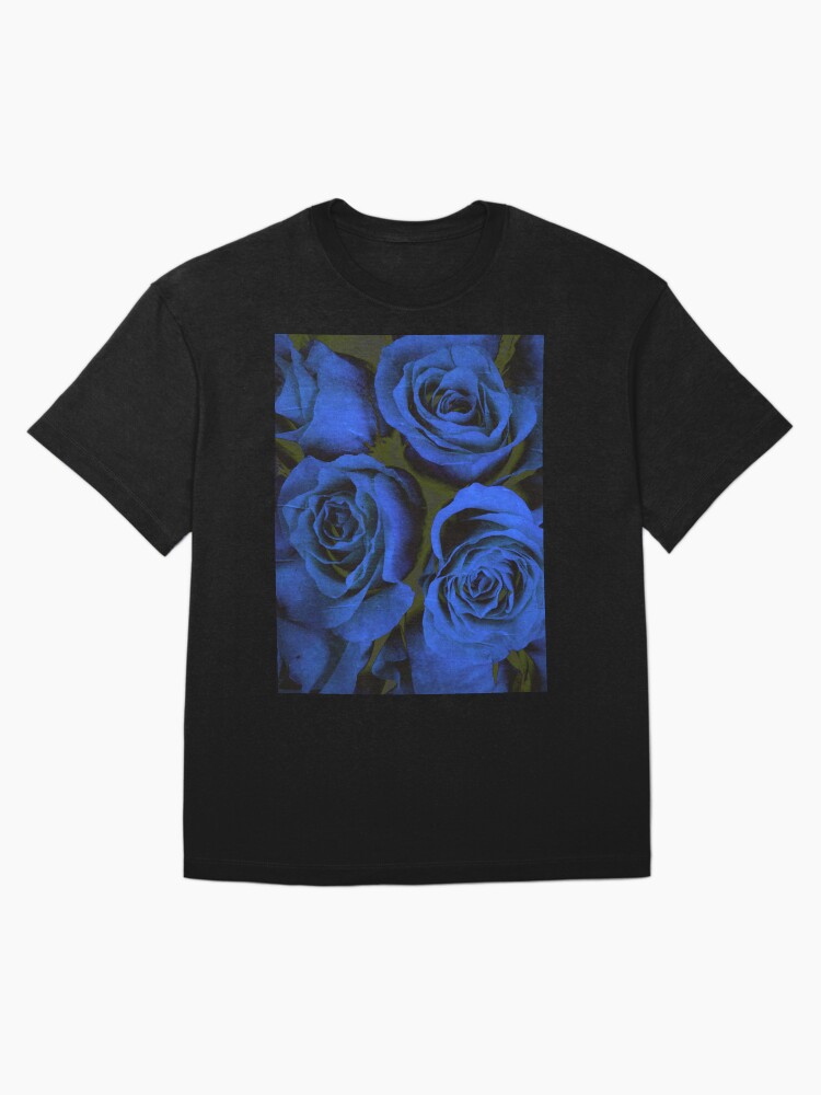 Thumbnail 3 of 7, Oversized T-Shirt, Mothers Day Gift - In Blue - Gothic Blue and Black Roses Gift designed and sold by OneDayArt.