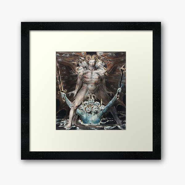 BLAKE. The Great Red Dragon and the Beast from the Sea. Framed Art Print