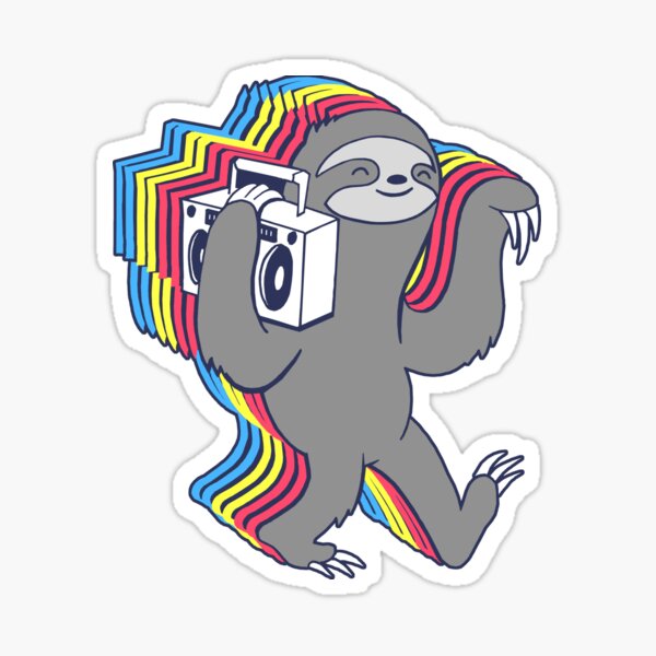 Artikel-Vorschau von Langsame Jams (Boombox Sloth), designt und verkauft von ROBOTFACE .