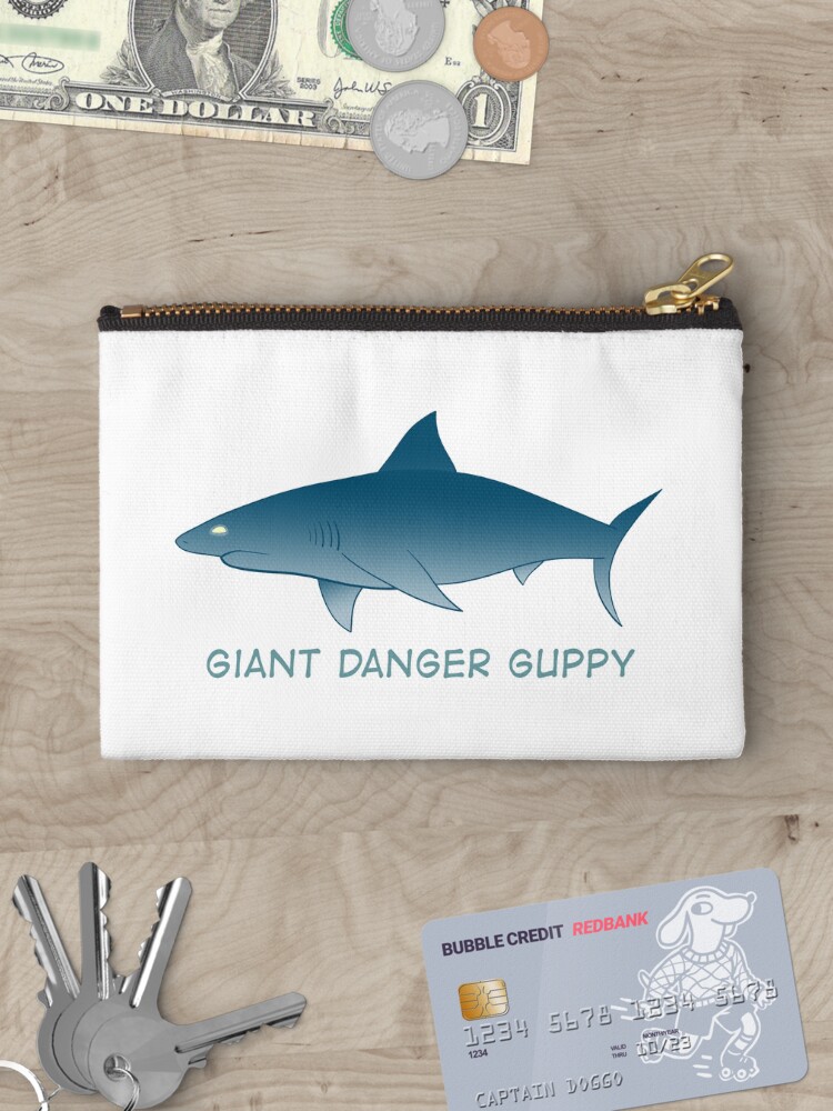 Thumbnail 3 of 4, Zipper Pouch, Giant Danger Guppy (Shark) designed and sold by amoebasisters.