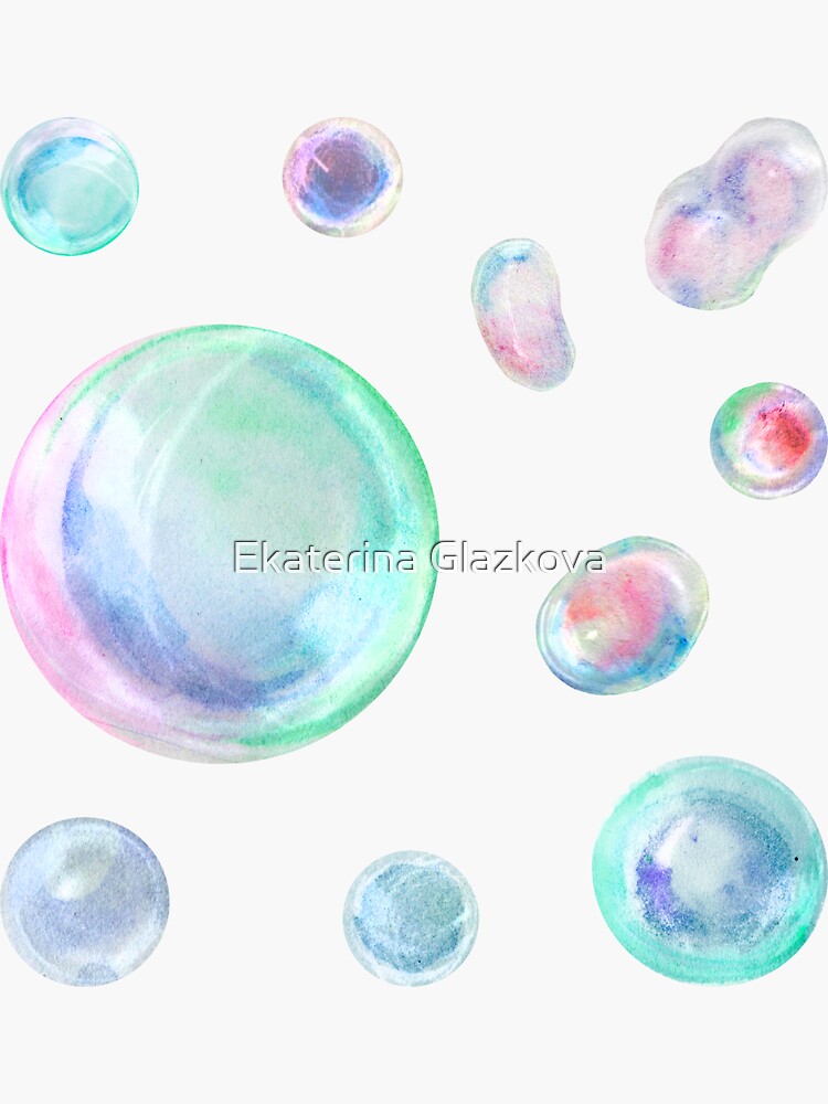 Watercolor soap bubbles by Glazkova