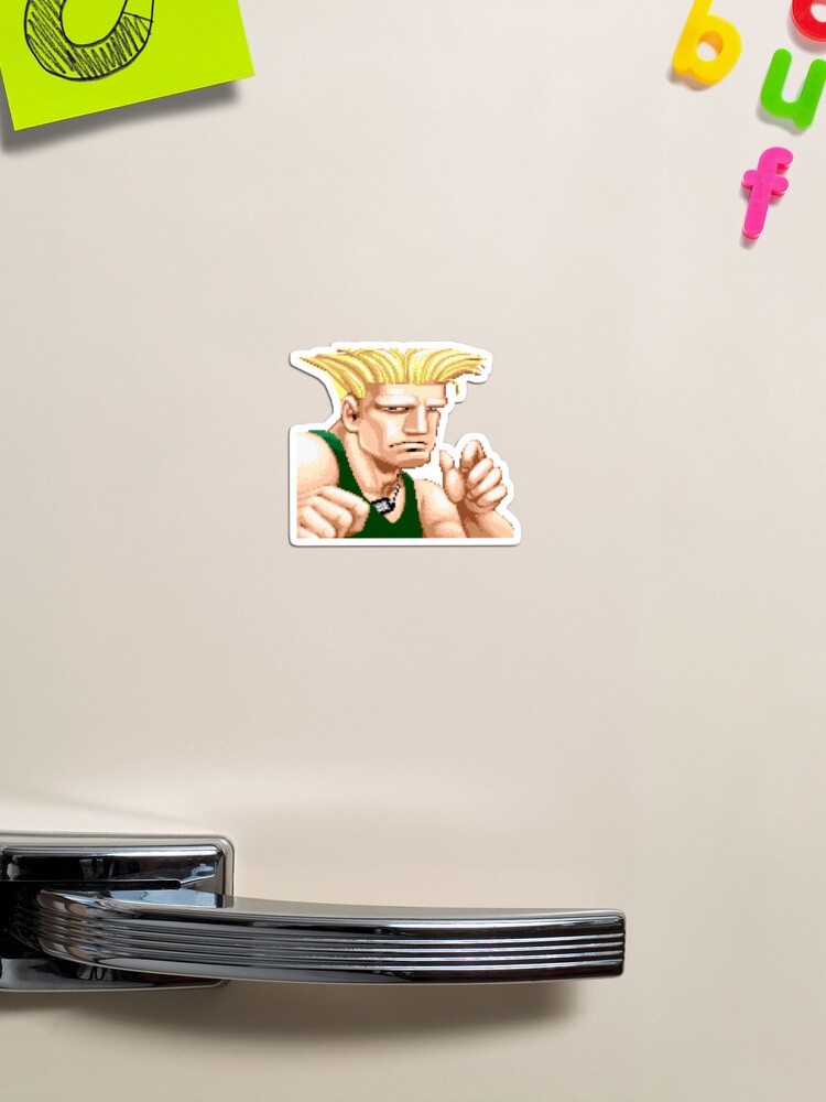 SF2 CHAMPION EDITION GUILE FACE OFF Sticker by PIXLTEES