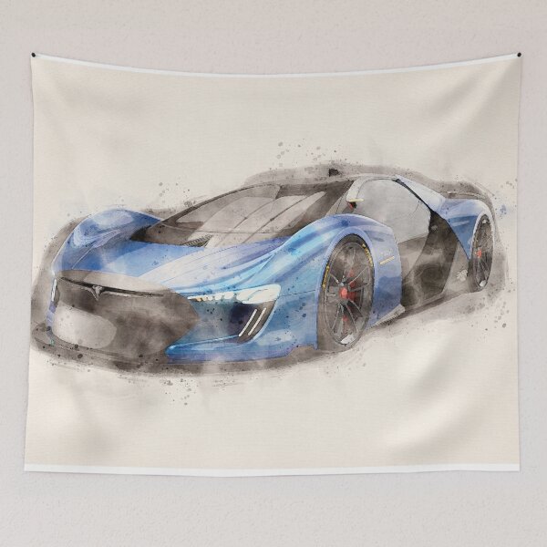 Item preview, Tesla Motors in watercolor designed and sold by paulrommer.