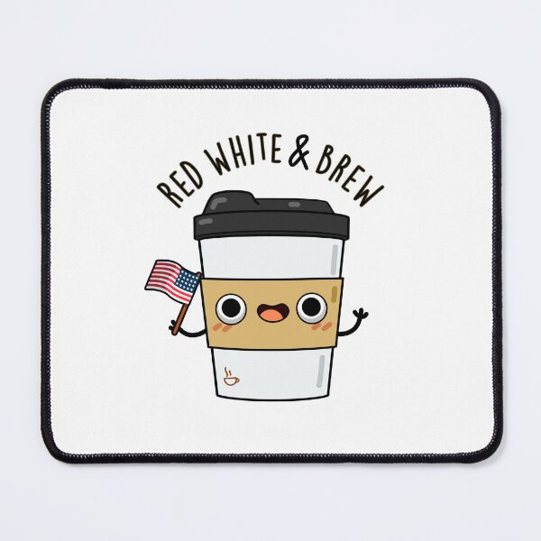 Item preview, Red White And Brew Funny Coffee Puns designed and sold by punnybone.