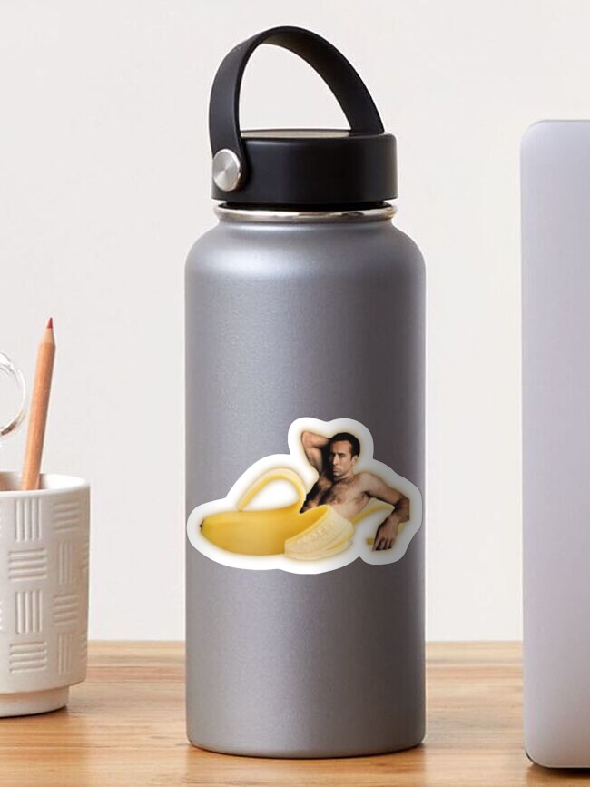 Thumbnail 1 of 3, Sticker, Nicholas Cage as a Banana - Nicolas Cage - Nick Cage - Nic Cage designed and sold by PAFDesign.