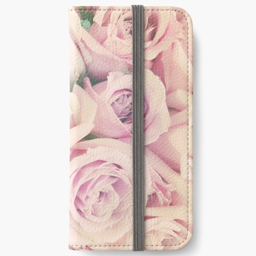 Gift for Gardener - Pink Rose Blush Pastel Gift - Floral Present iPhone Wallet