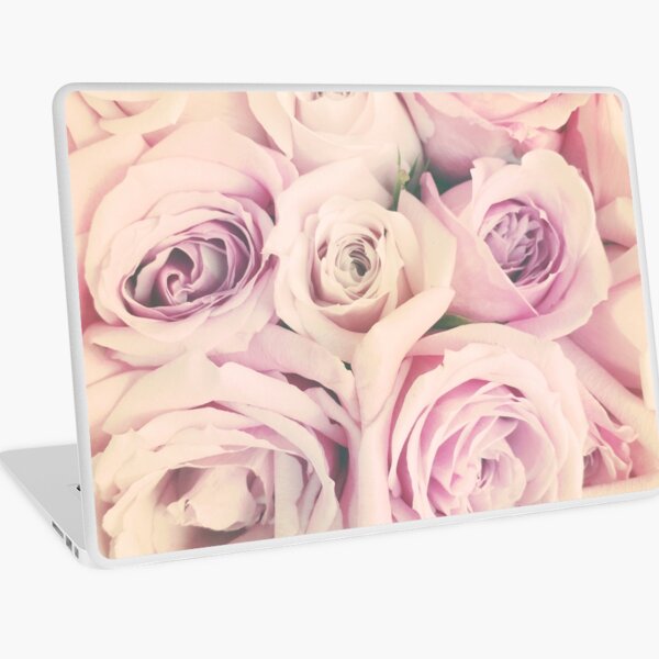 Gift for Gardener - Pink Rose Blush Pastel Gift - Floral Present Laptop Skin