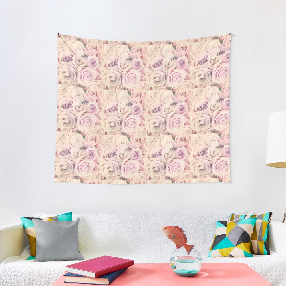 Gift for Gardener - Pink Rose Blush Pastel Gift - Floral Present Tapestry