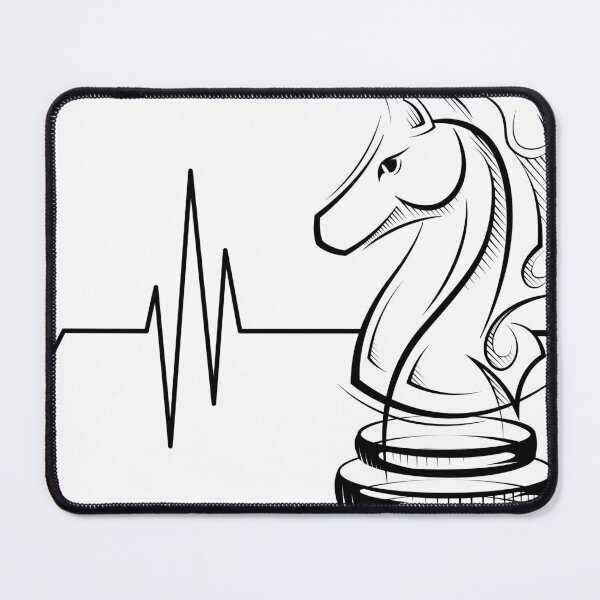 Item preview, Heartbeat symbol with chess knight designed and sold by AndreMi.