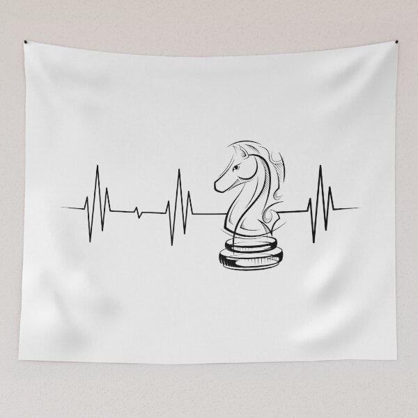 Item preview, Heartbeat symbol with chess knight designed and sold by AndreMi.