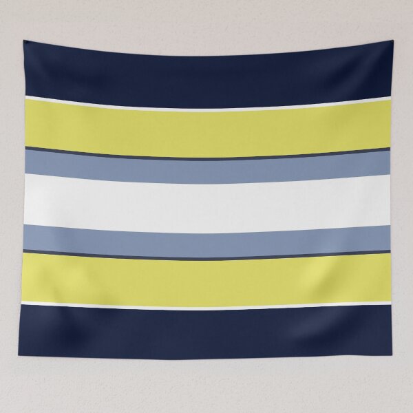 Item preview, Colorful Minimal Line Art Blue Mrain Yellow White designed and sold by BeatrisVeres.