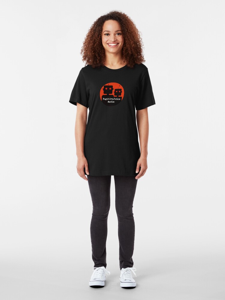 Alternate view of Robot Logo - FugitiveJuice Media Slim Fit T-Shirt