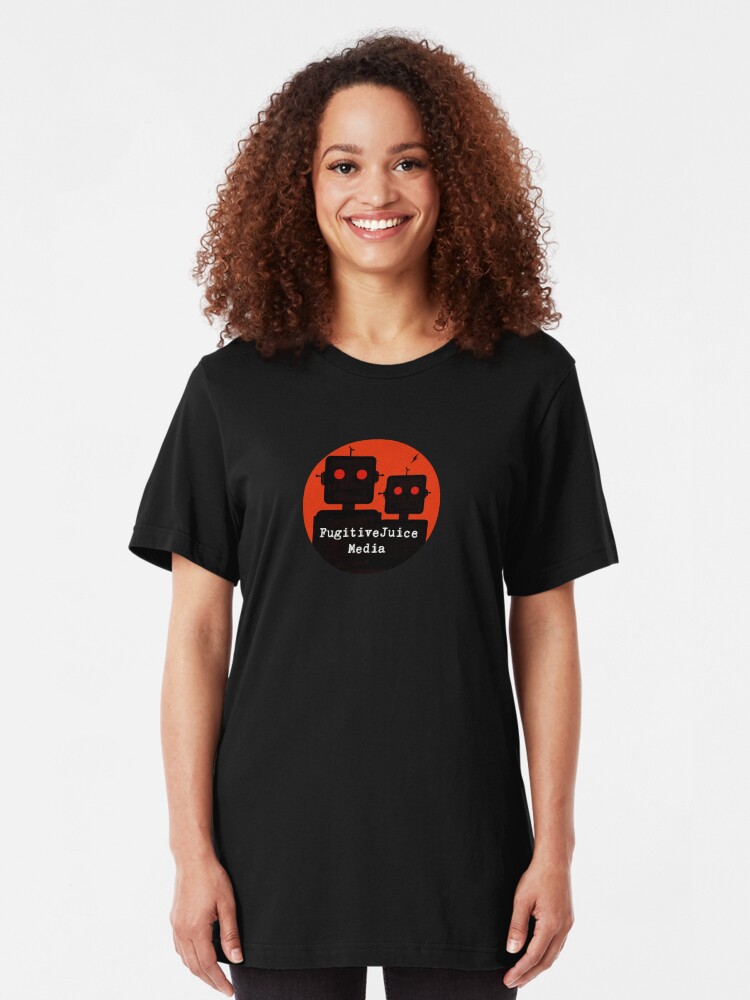 Alternate view of Robot Logo - FugitiveJuice Media Slim Fit T-Shirt