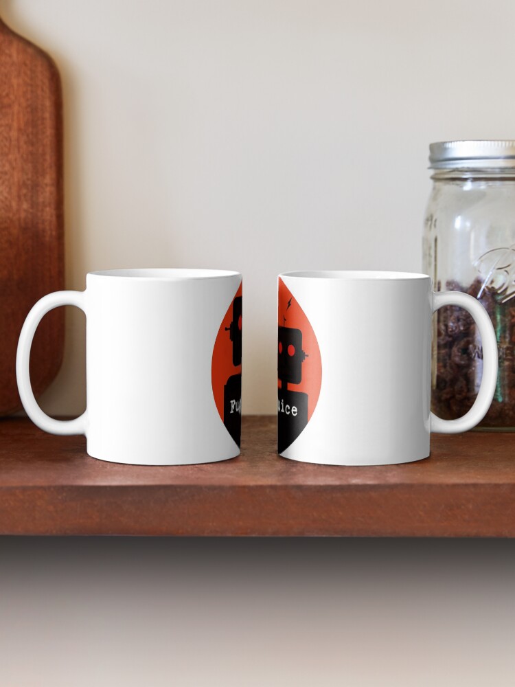 Alternate view of Robot Logo - FugitiveJuice Media Mug