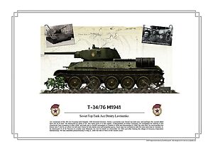 T34/76 1941 Tank ace Dmitry Lavrinenko poster