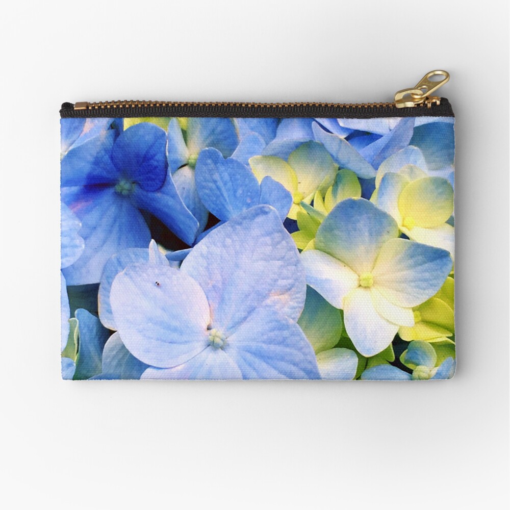 Gardener Gift - Blue Hydrangeas Zipper Pouch