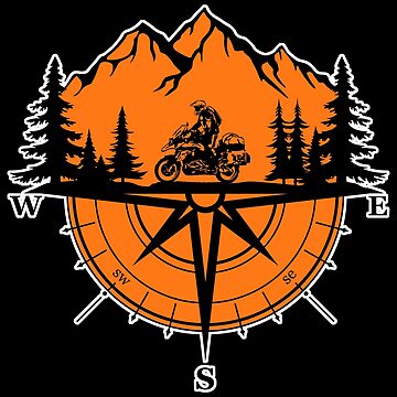 Artwork thumbnail, Adventure GS Motorbike Funny Mountain Adventure Motorcycle Rider Compass Explore by Vrabis