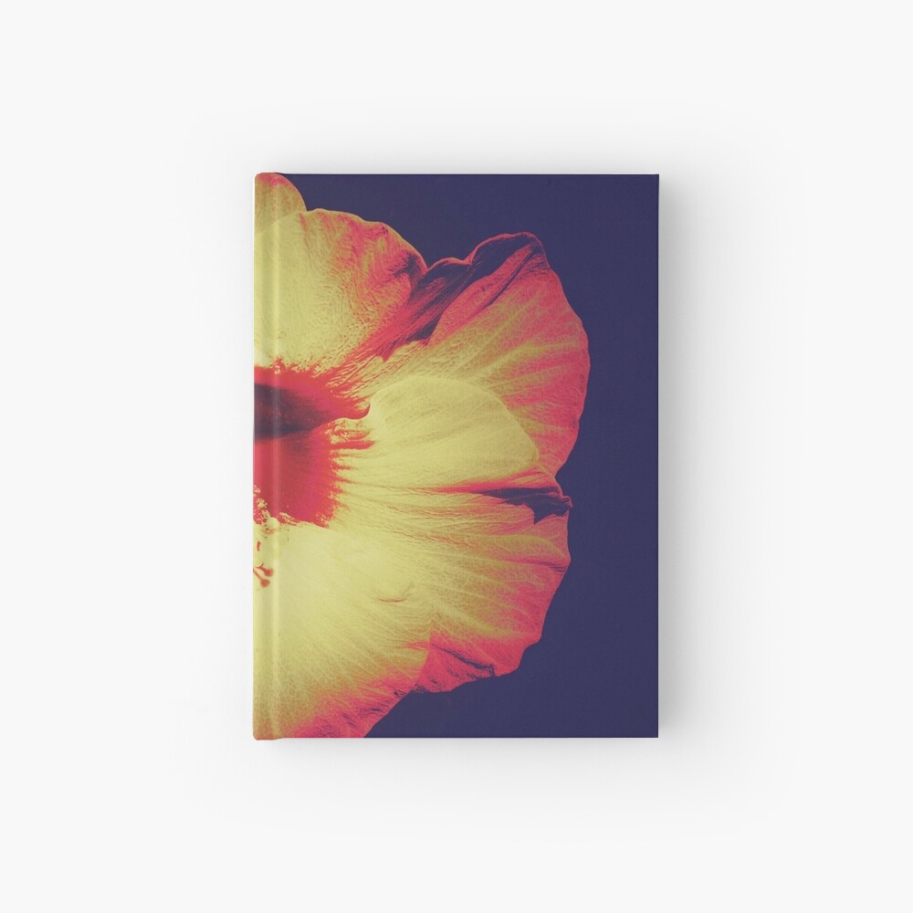 Floral Gift - Single Hibiscus Black Orange and Beige Design Hardcover Journal