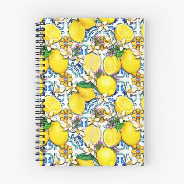 Item preview, Bright Mediterranean Sicilian Tiles with Citrus Lemons designed and sold by SydneyPapierCo.