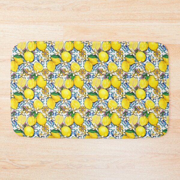 Item preview, Bright Mediterranean Sicilian Tiles with Citrus Lemons designed and sold by SydneyPapierCo.